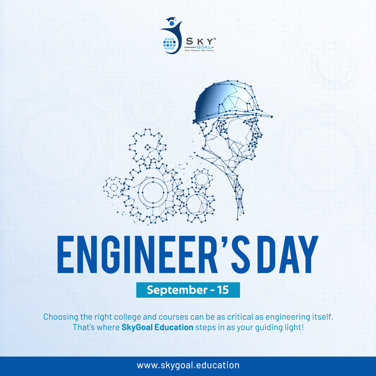 Skygoal8's tweet photo. 🌟 Happy Engineers' Day 🌟  Choosing the right college and courses can be as critical as Engineering itself. That's where Skygoal Education steps in as your guiding light!
.
.
.
#engineering #EngineersDay #engineersday2023 #skygoal #studentvisa #BeTech #education https://t.co/aoDXbmbj08