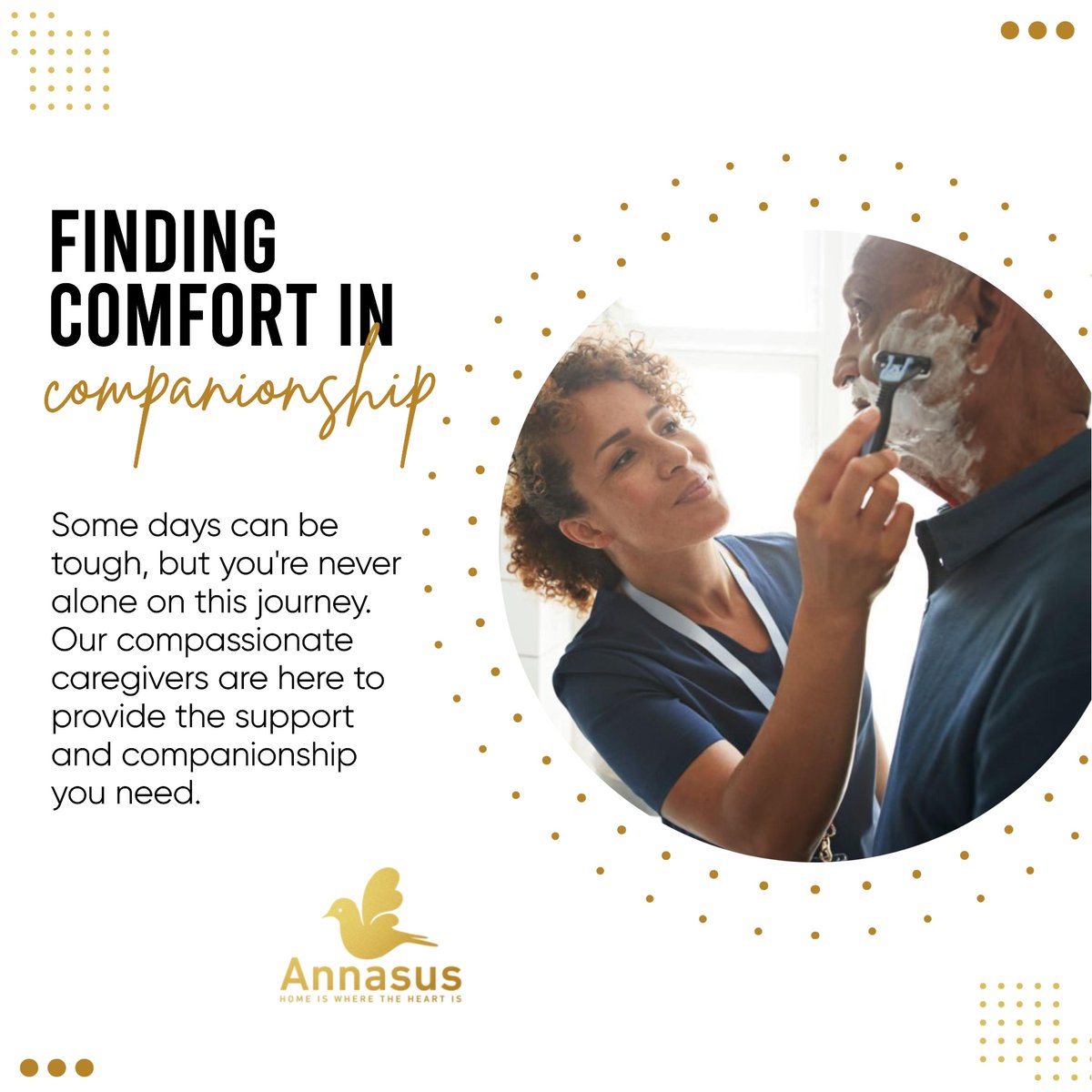 Some days can be tough, but you're never alone on this journey. Our compassionate caregivers are here to provide the support and companionship you need.

 #companionshipmatters #wecare #annasus #homehealthcare #healthcare #homecare #seniorcare #eldercare #homehealth #health