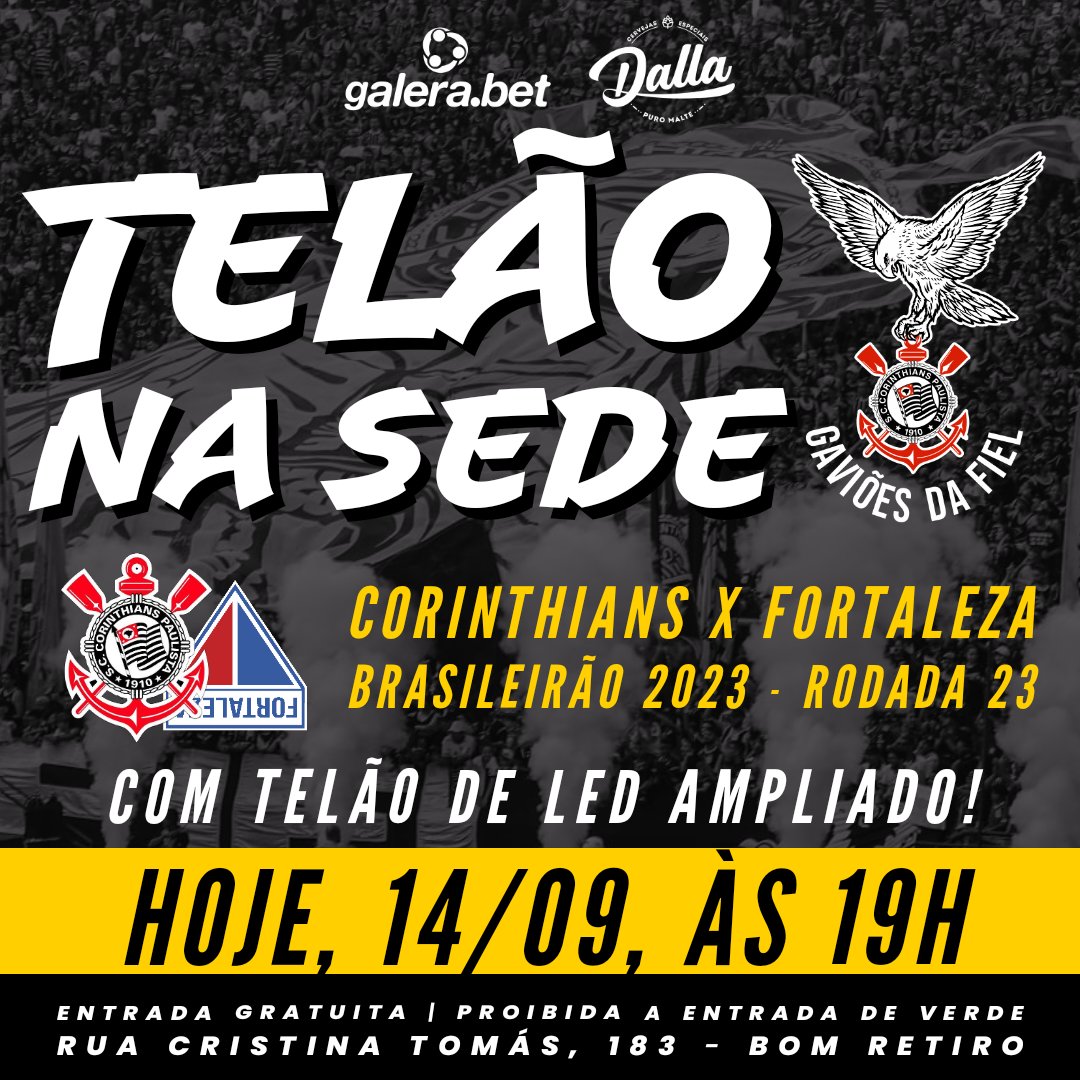 GAVIÕES DA FIEL on X: ⚽HOJE É DIA DE CORINTHIANS! ⚽ Está