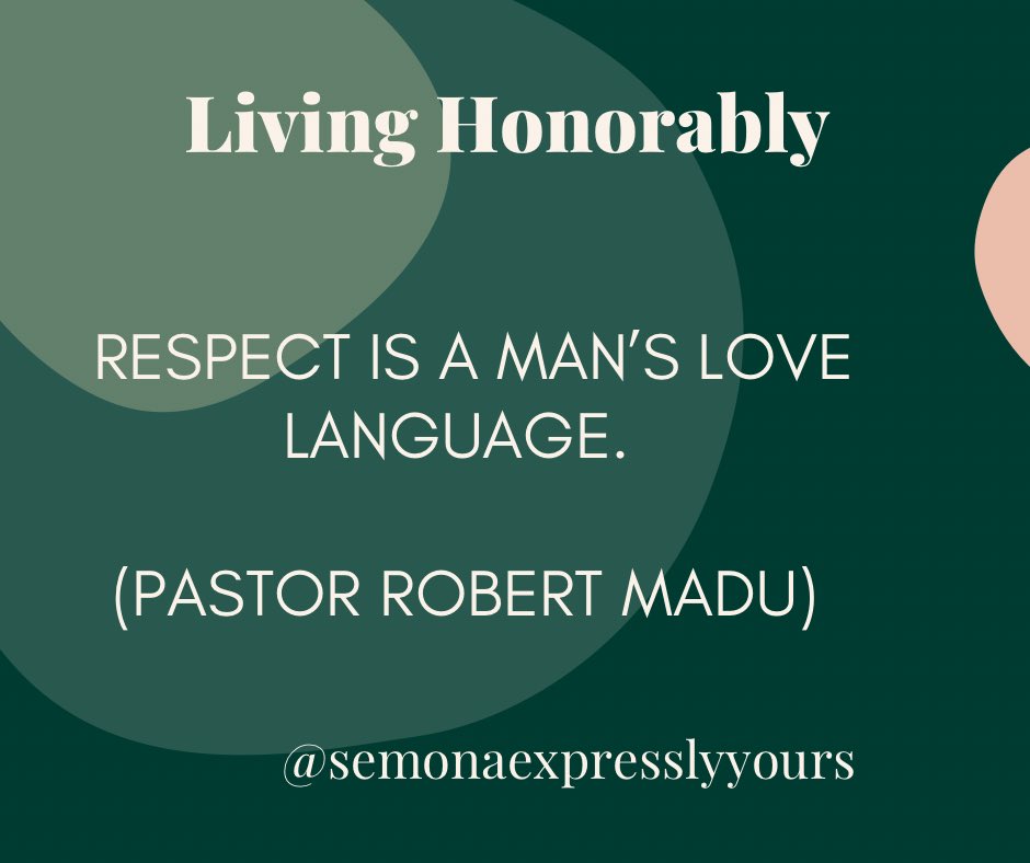 SemonaExpressly's tweet image. Honor; the necessary ingredient for all relationships.  #ExpresslyYours #LivingHonorably #ForReign #ForPurpose #serve #inspire #encourage #instruct #spreadingsunshine #spirit #soul #body  #semonaexpresslyyours