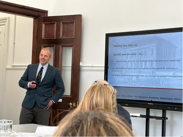 A huge thank you to Gareth Johnson @GRJEducation for an enjoyable and informative introduction to leadership training for our delegates at @GlasgowAcademy 😀