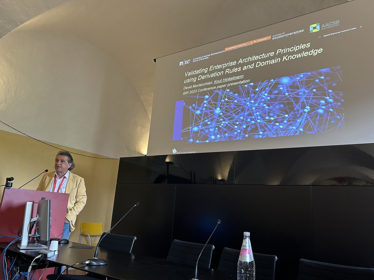 Knut Hinkelmann presenting the paper titled “Validating Enterprise Architecture Principles using Derivation Rules and Domani Knowledge”.