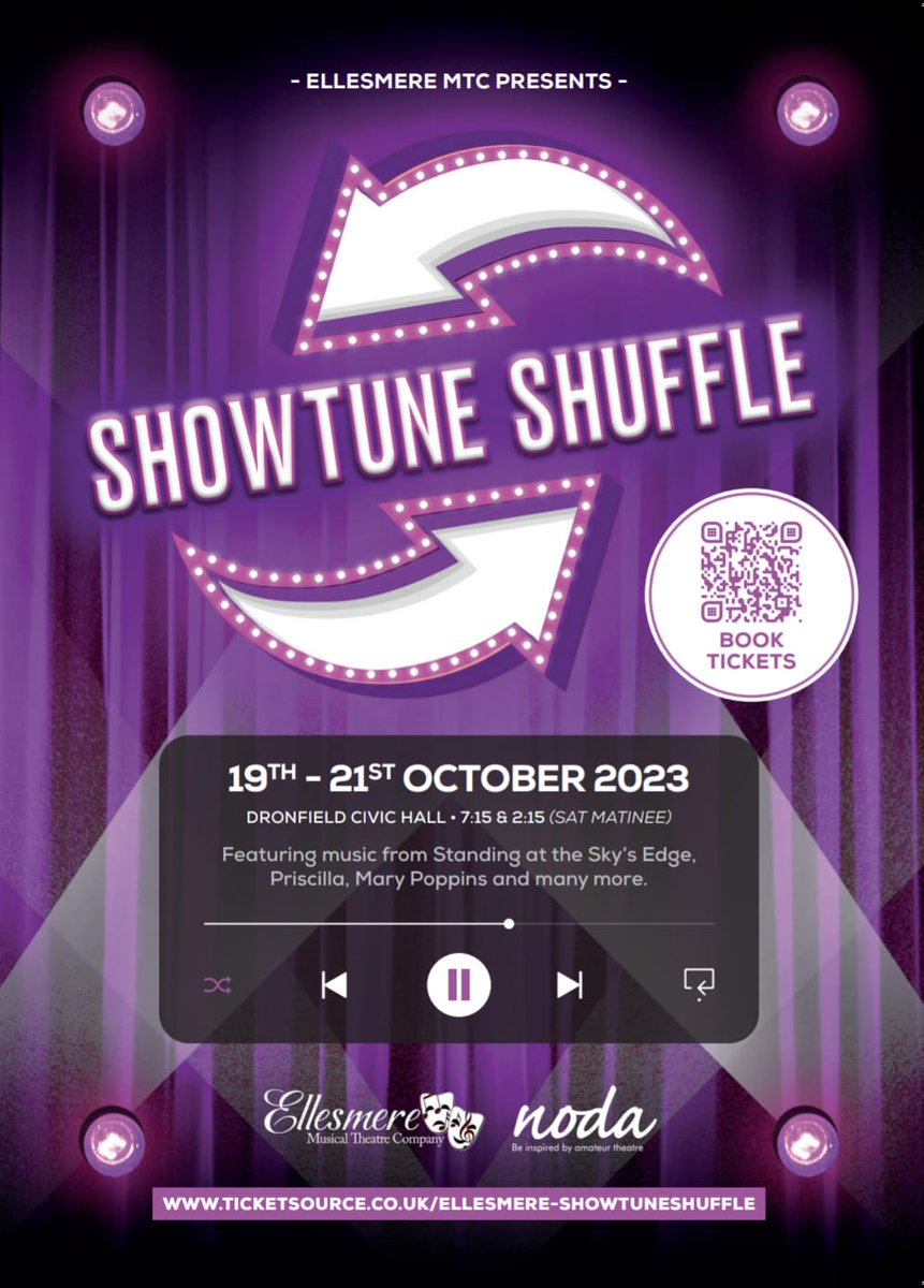 EllesmereMTC's tweet photo. Fancy a musical night out in #Dronfield? 

We're putting on an evening of fantastic songs from a wide selection of musicals!

Ellesmere MTC are proud to present Showtune Shuffle!

https://t.co/ZlyP4odimu

#Sheffield #Chesterfield #Derbyshire #MusicalTheatre #AmDram https://t.co/cFTAB5YCta
