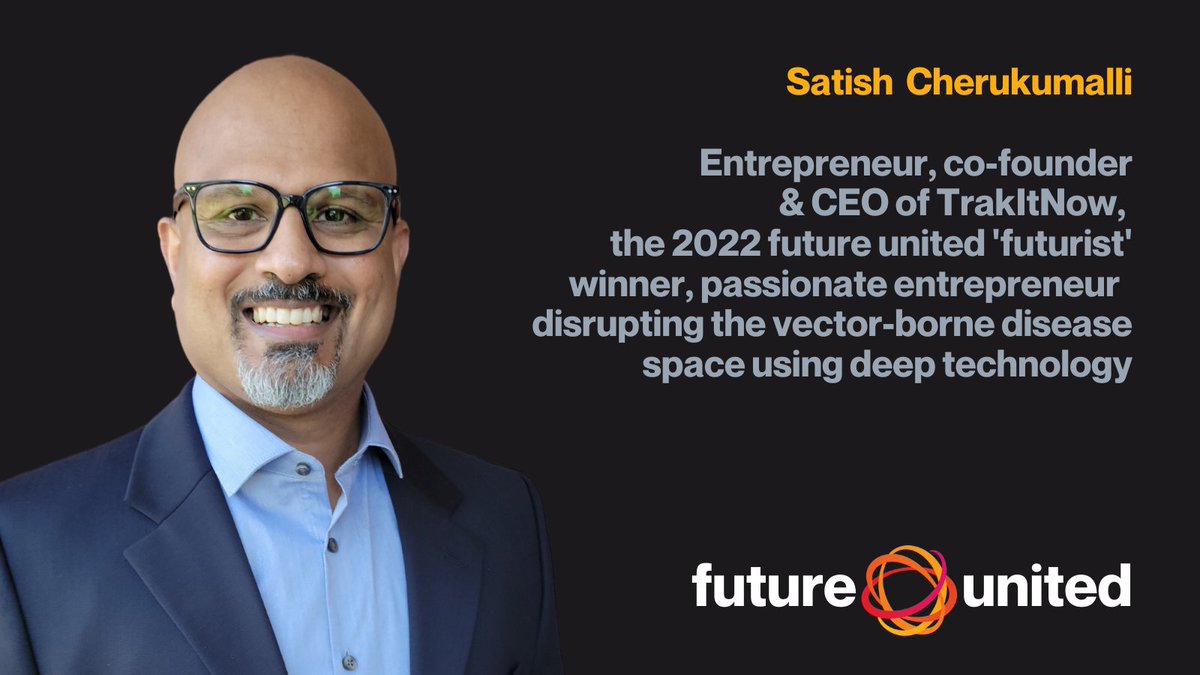 Introducing the third of our fabulous #futureunited2023 judges: Satish Cherukumalli <a href="/cherukumalli/">Satish Cherukumalli</a>, CEO of <a href="/TrakItNow/">TrakItNow</a>. TrakItNow was our #futurist award winner last year - it's an honor to have Satish with us given his entrepreneurial experience &amp; global health insight.