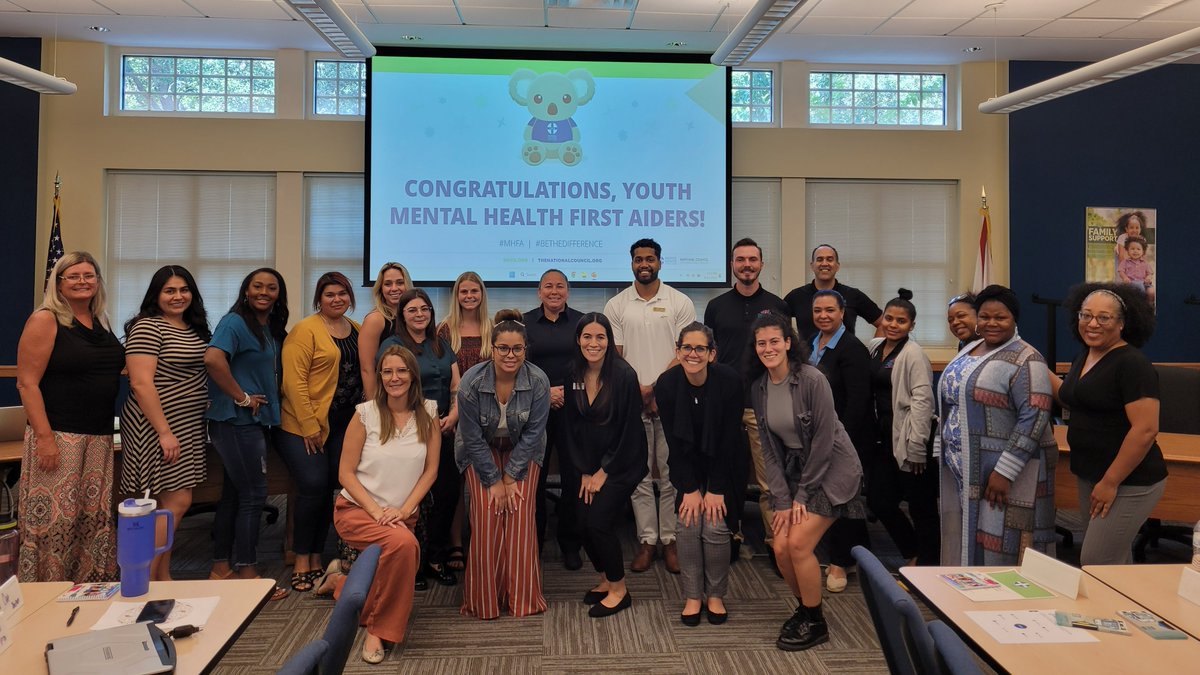 Congrats new Youth #MentalHealthFirstAiders representing: @HSCHillsborough, @GentlemensQuest, @LutheranServFla, @Selah_Freedom, @CrisisCenterTB, @MyCBHC, & Temple Terrace Police Dept. Special thanks to our partners at @AdventHealth! #SafeSoundHillsborough #YMHFA #AdventHealth