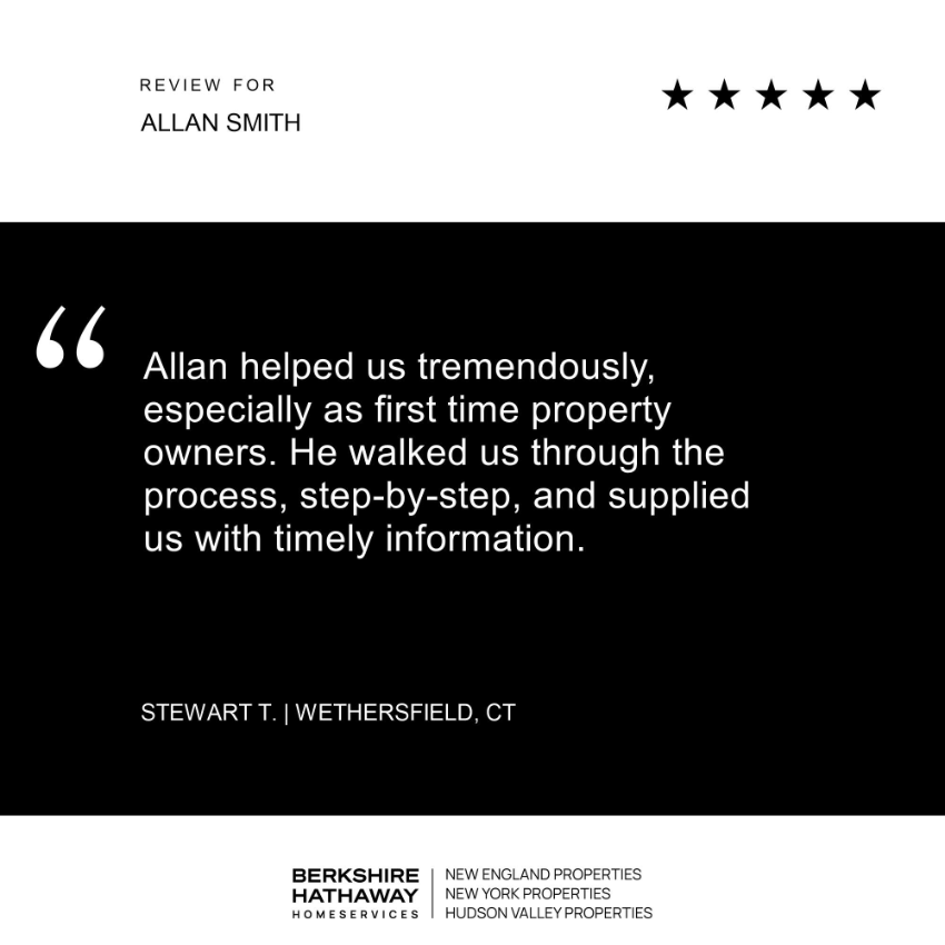 ⭐️⭐️⭐️⭐️⭐️ I always appreciate it when my clients take a little time out of their busy moving schedule to leave some feedback about their experience. For these folks I feel especially happy to help... allansmith@bhhsne.com
💻MoveInCT.com
#BHHSNEProperties