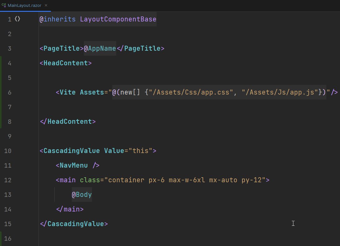 wes_walke's tweet image. Created a new Vite Blazor component while upgrading Spark .NET to .NET 8.

This allows you too pass in your frontend assets (css and js) to the Vite component.

It will either reference the Vite dev server (with HMR) or the bundled versions of the files based on Environment for…