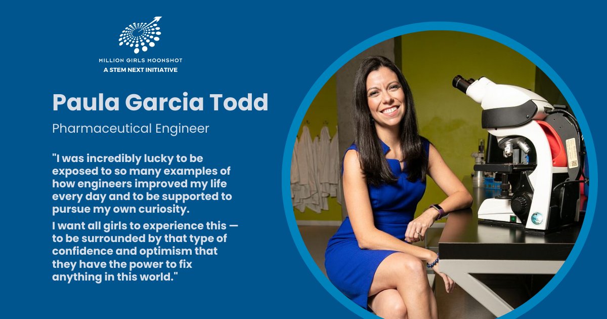 Paula Garcia Todd is a chemical engineer and responsible for products that are found in 1 out of every 3 oral solid medicines across the Globe. Learn more about her #STEMJourney: bit.ly/3qLVmMn #GirlsLeadSTEM