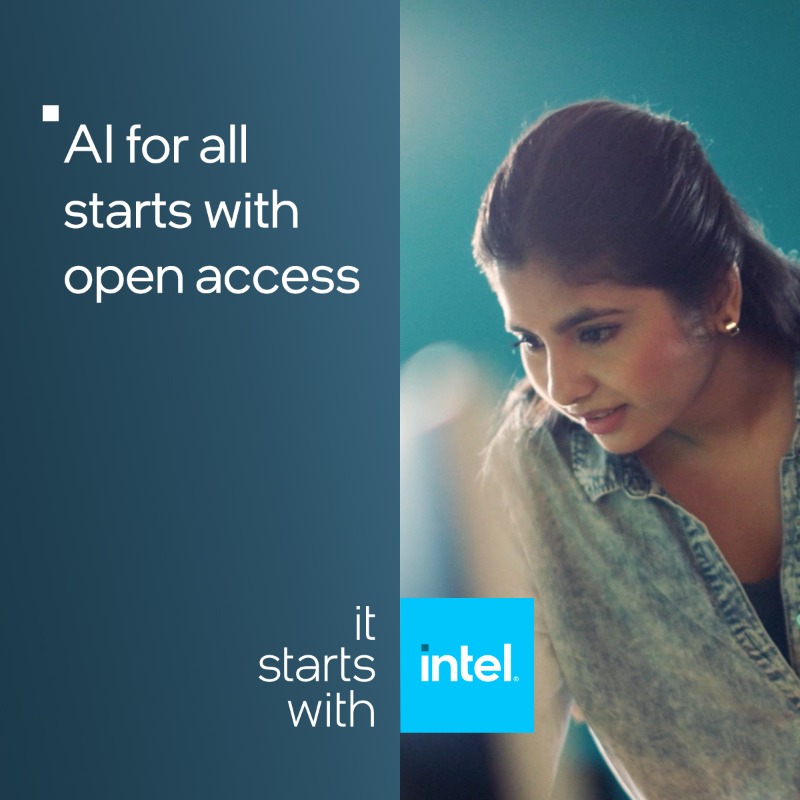 intel's tweet photo. Pivotal solutions, positive impacts.​

AI is opening new possibilities to solve existing problems. And it all #StartsWithIntel.