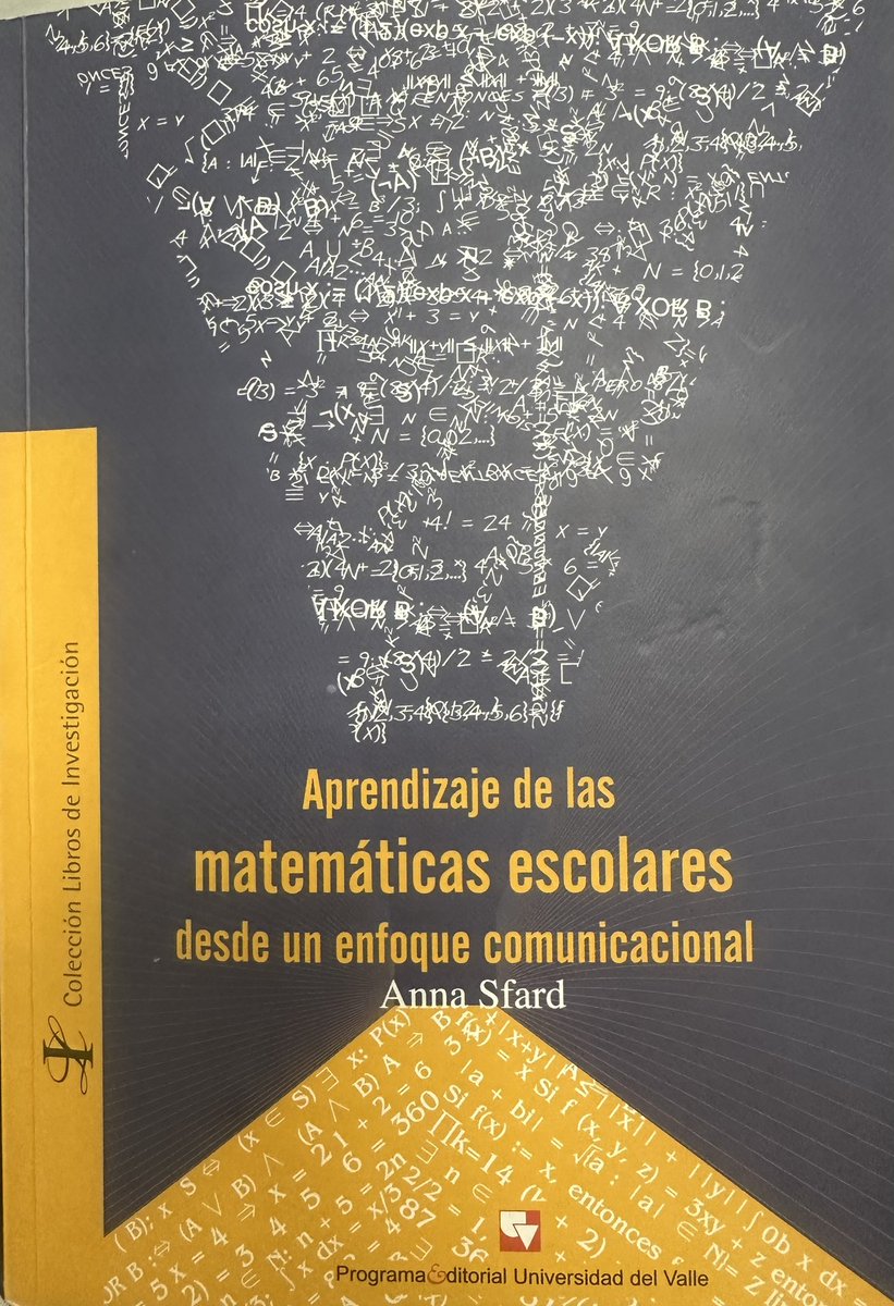 Daz4Grace's tweet photo. “Si ubicamos la comunicación en el corazón de la educación matemática es probable que cambie no solo la manera como enseñamos, sino también la manera como ocurre  aprendizaje” Ana Sfard. https://t.co/xNvBj9kNWd