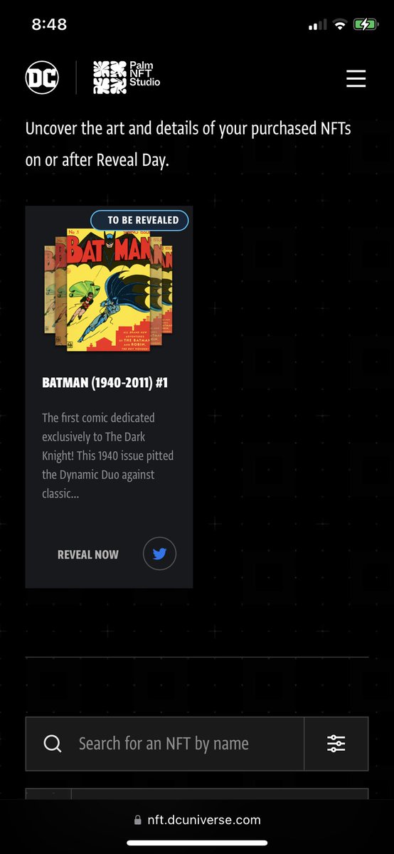 Batcowl paid off again with the early access!

I just claimed my Batman (1940-2011) #1 NFT. Find out more about DC NFTs at   nft.dcuniverse.com #DCComics <a href="/batcowls/">DC Bat Cowls</a> #vevefam #nft #hro