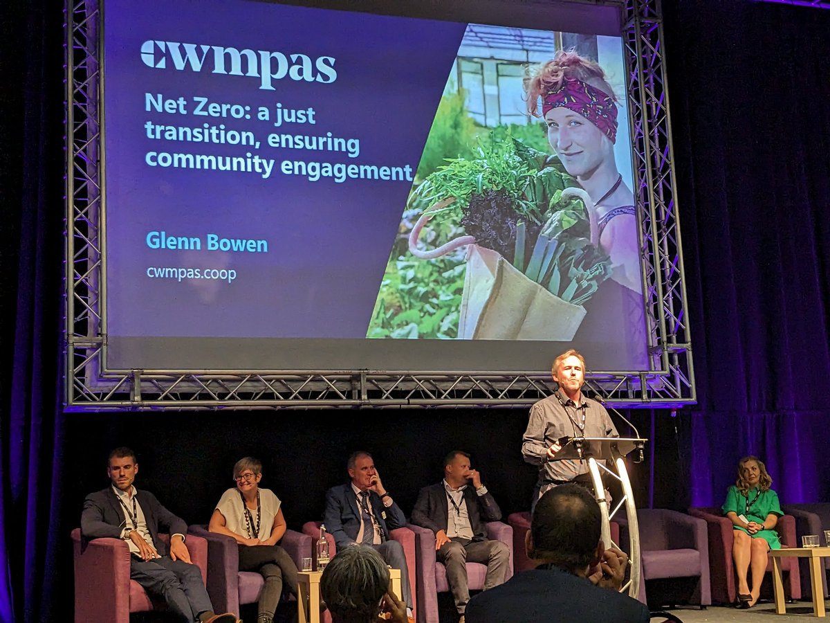 JanineDowning's tweet photo. @GlennCwmpas speaking passionately about the need for equity in a just transition. We need to work with our communities to understand the problems and share the solutions #WLGA2023  Great to hear about work of local social enterprises here in NW @CrestCoop @AnturWaunfawr https://t.co/M5DTFN11Ss