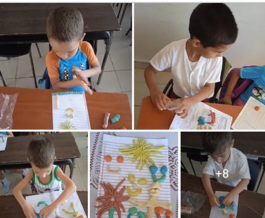 En la etapa de articulación con la Primera Infancia las actividades complementarias devienen en espacio de disfrute y aprendizaje. Los educandos de 1B modelan con plastilina en la EP Noel Sancho Valladares de #CabaiguánEduca, #SanctiSpíritusEnMarcha, #CubaMined