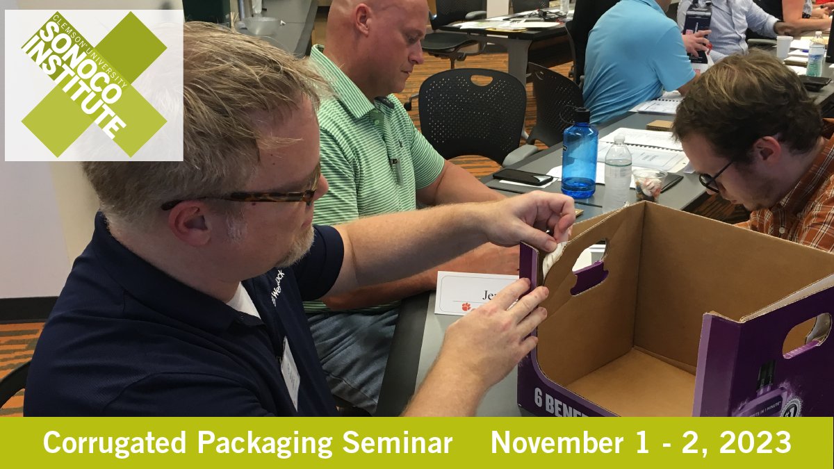 Sonoco Institute (@sonocoinstitute) on Twitter photo Gain a comprehensive, hands-on immersion into corrugated packaging technologies at the Corrugated Packaging Seminar, Nov 1-2 at <a href="/ClemsonUniv/">Clemson University</a>. ecs.page.link/UMFvT
#corrugatedpackaging #packaging #packagingdesign #containerboard Gain a comprehensive, hands-on immersion into corrugated packaging technologies at the Corrugated Packaging Seminar, Nov 1-2 at <a href="/ClemsonUniv/">Clemson University</a>. ecs.page.link/UMFvT
#corrugatedpackaging #packaging #packagingdesign #containerboard