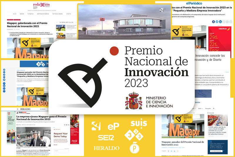 Hace unos días anunciábamos ser ganadores del Premio Nacional de Innovación Pequeña y mediana empresa 2023. 🔬

Hoy nos gustaría agradeceros vuestras felicitaciones y ayuda en la difusión de esta noticia tan especial.

¡Gracias por ser parte de Magapor y ayudarnos en este logro!