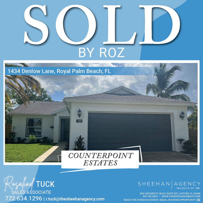 SOLD! 🎉
COUNTERPOINT ESTATES
Represented the Buyer!
📍1434 Denlow Lane, Royal Palm Beach, FL
#sold #justsold #closingday #closed
#realestate #thesheehanagency
#royalpalmbeach #royalpalmbeachhomes
#royalpalmbeachrealestate #palmbeachcounty
#RepresentedtheBuyer #buyer #buyersagent