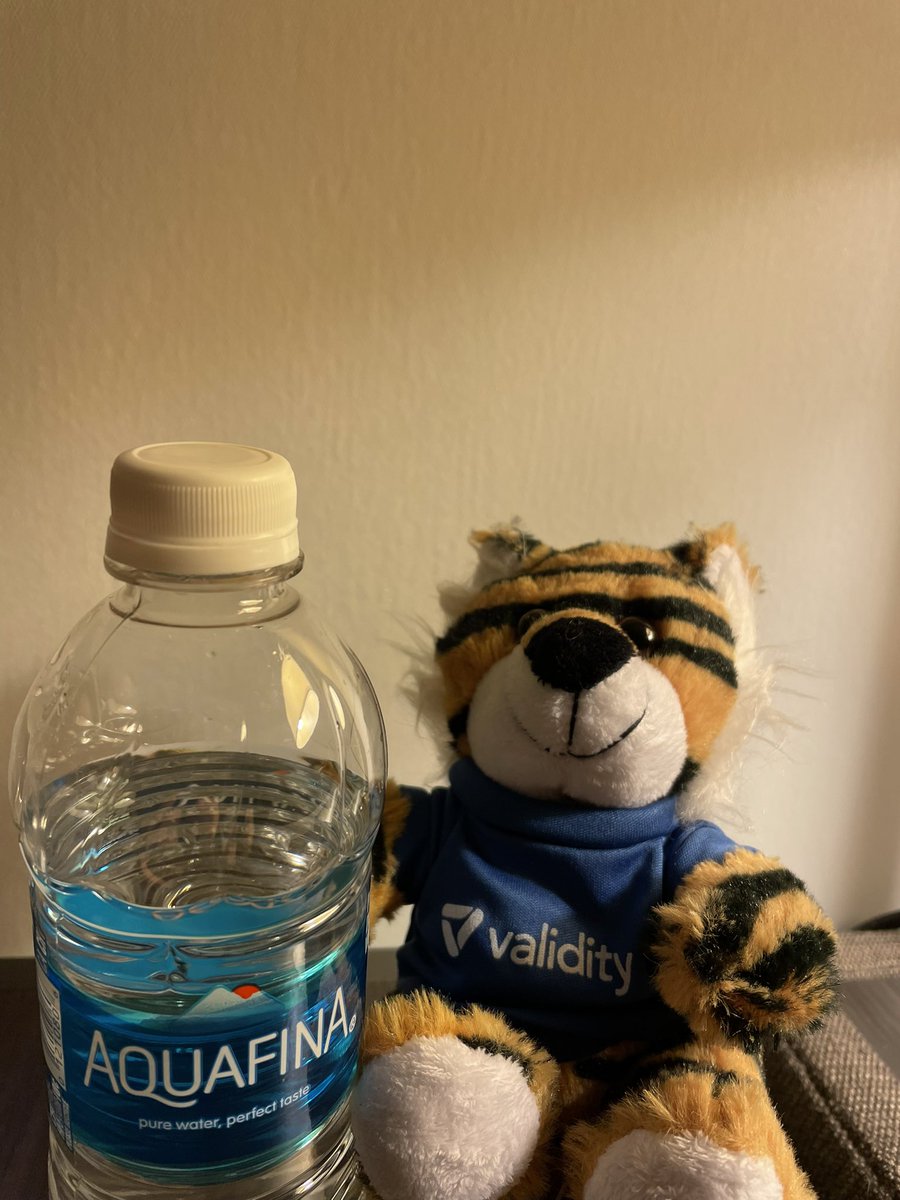 PSA from your favorite Validity Tiger out to all the fellow Dreamforce friends - After two days of stellar sessions, keynotes, parties, and concerts, make sure you stay hydrated for what should be a great last day. #DF23 <a href="/TrustValidity/">Validity</a>