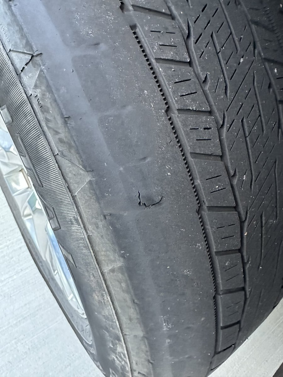 pmontero1's tweet photo. @Avis this is the condition of the tire on the car I rented yesterday. I’m 70 miles away and having to jump through hoops to get a replacement. This isn’t safe! Do better!! https://t.co/pkPDcv500K