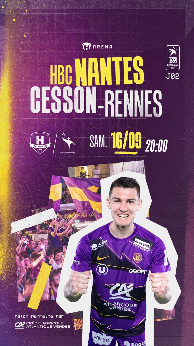 𝐋𝐞𝐬 𝐕𝐢𝐨𝐥𝐞𝐭𝐬 𝐬𝐨𝐧𝐭 𝐝𝐞 𝐫𝐞𝐭𝐨𝐮𝐫 ! 🟣🟡
🚨 J-2 avant la réception de <a href="/crmhb/">Les Irréductibles Cessonnais</a>  sur le terrain de la H Arena 🚨

Un premier derby pour lancer cette saison à la maison.
Vos places : bit.ly/H-Cesson

#HBCNCRMHB