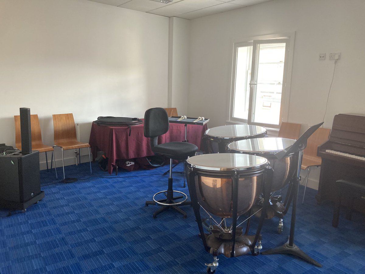 carlyle_mr's tweet photo. The stage is set for the @GlasgowCREATE CLPL timpani session #teampercussion https://t.co/fJBP8da2oj