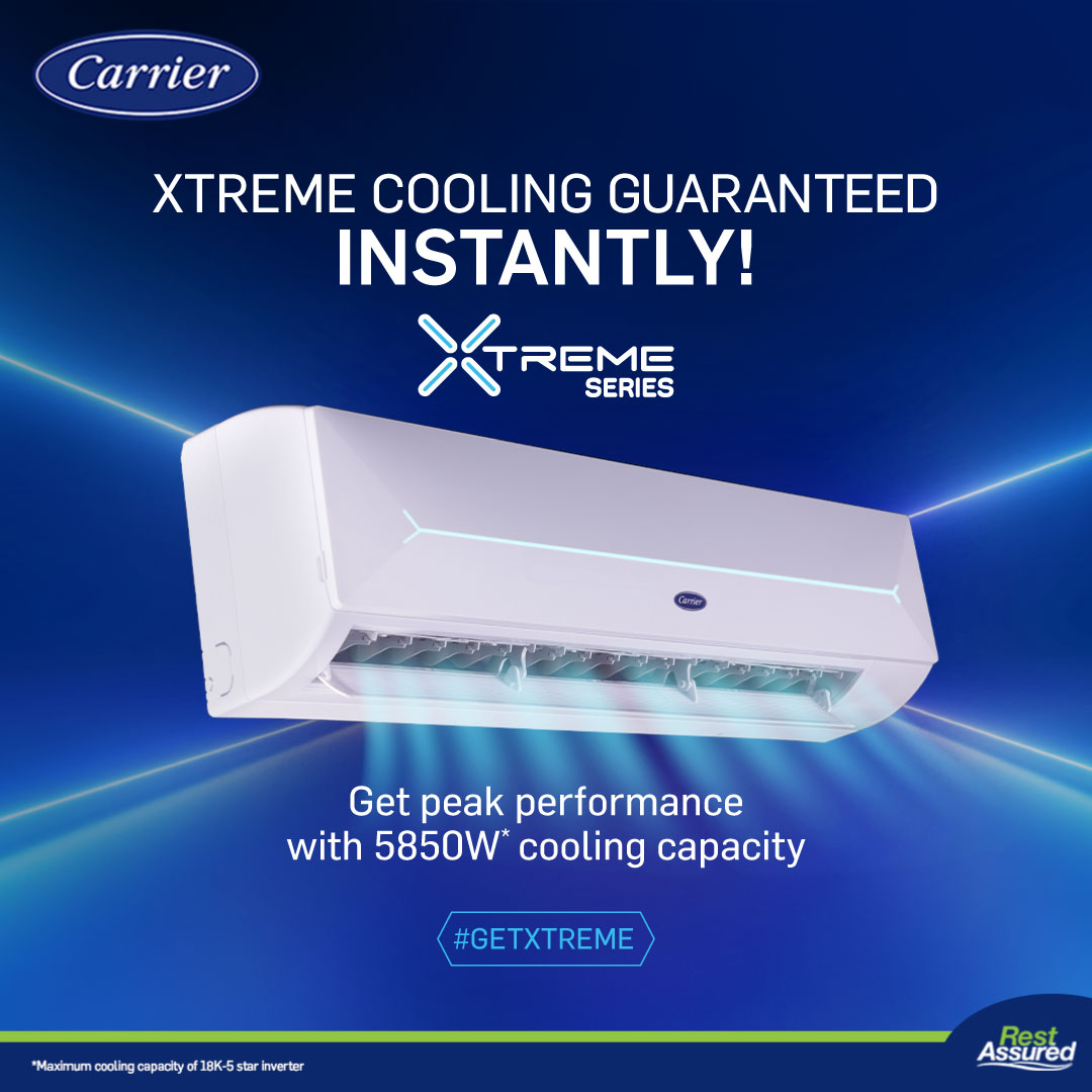 CarrierMideaInd's tweet photo. Experience cooling so potent that you'll remain comfortably cool, even amidst scorching summer heat. #GetXtreme and enjoy heavy-duty cooling that also saves energy.
*T&C Apply
#Carrier #CarrierMidea #Xline #Xtreme #Xtremeseries #AC #Comfort https://t.co/olGNl3I61H