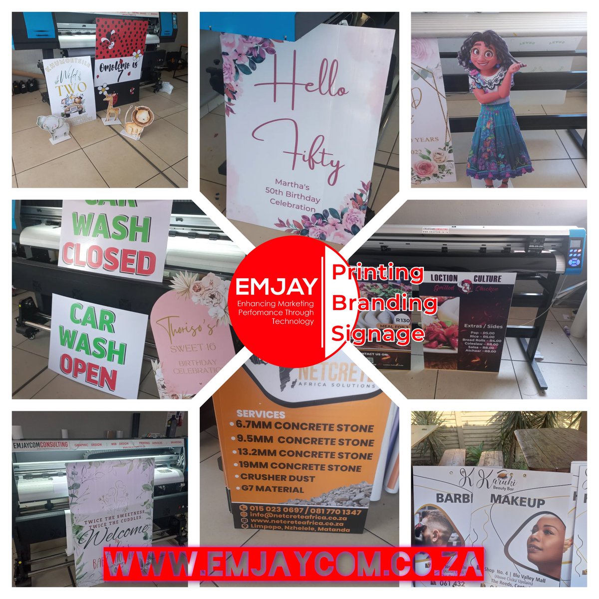 MaandaMugeri's tweet photo. Customized correx boards for your events or advertising from R60.0
OUR SERVICES 
1. Graphic Designs, 
2. Printing Services, 
3. Branding &amp; Signages,
4. Supply of branded corporate clothing &amp; gifts. 
072 755 5549 | info@emjaycom.co.za | 184 Panorama Road, Rooihuiskraal, Centurion. https://t.co/PR6aC7TOfF