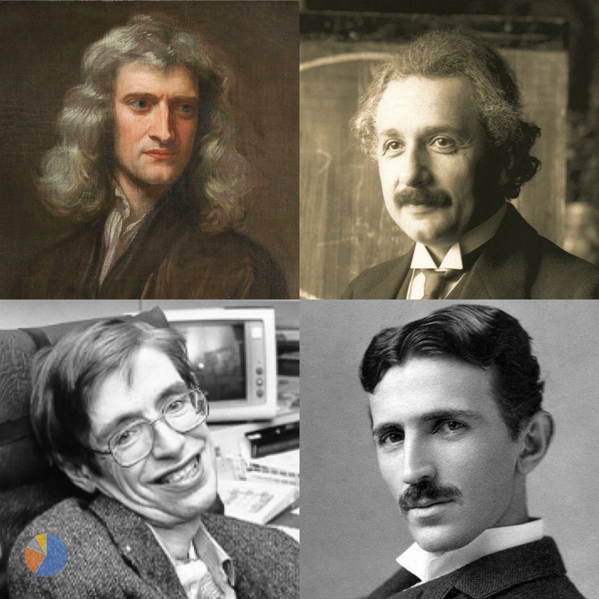 Who had the largest impact on human history? 1. Isaac Newton 2. Albert Einstein 3. Stephen Hawking 4. Nikola Tesla