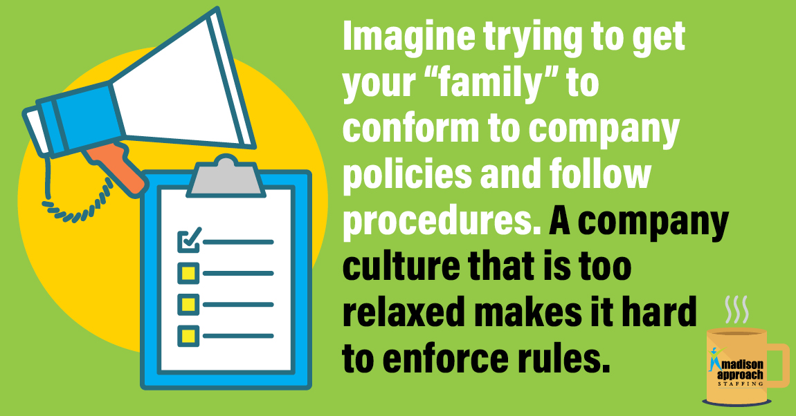 madisonapproach's tweet photo. Imagine trying to get your “family” to conform to company policies and follow procedures. A company culture that is too relaxed makes it hard to enforce rules. https://t.co/Z3FLOTRnUV  

#westchesterrecruits #westchesterhiring #madisonapproachstaffing #staffing https://t.co/dpK0XynO5L