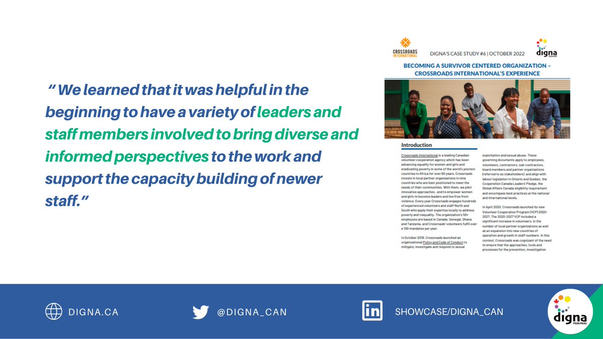 How do you become a Survivor-Centered Organization?

Having a Survivor Support Guide is a good start.

<a href="/CrossroadsIntl/">Crossroads International</a> shares its experience designing one, &amp; the lessons learned in the process.

Read more: digna.ca/wp-content/upl…