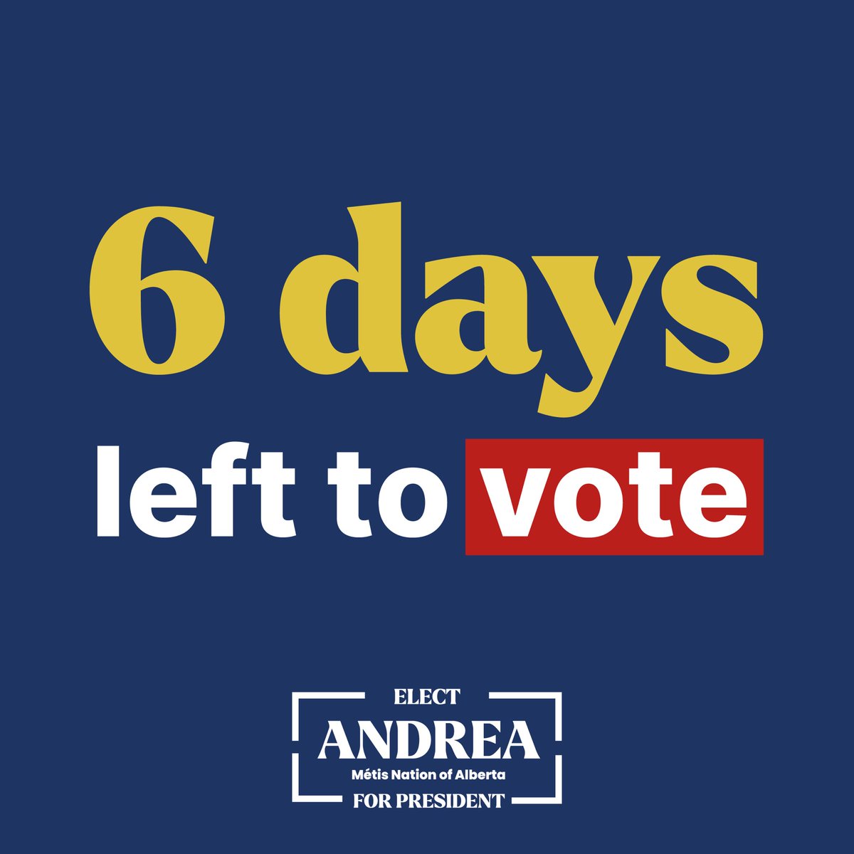 There are 6 days left to vote in the Otipemisiwak Métis Government election! This is a critical moment in our Nation’s history. It’s important that you make your voice heard.   Learn more about how to vote by visiting: metiselectionsab.com   Let’s move forward together.