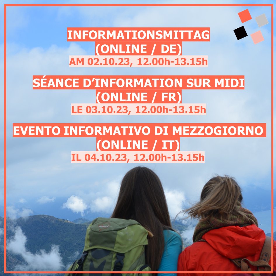 🚨  Spass am Wissen? Freude am Miteinander? 
Melde dich an: bit.ly/44MLeRG
🚨 Envie d'en savoir plus ? Plaisir de partager ?
inscris-toi bit.ly/3sQV3AF
🚨 La voglia di saperne di più? Il piacere di stare insieme?
accedere: bit.ly/3LlZTwh
#motivation