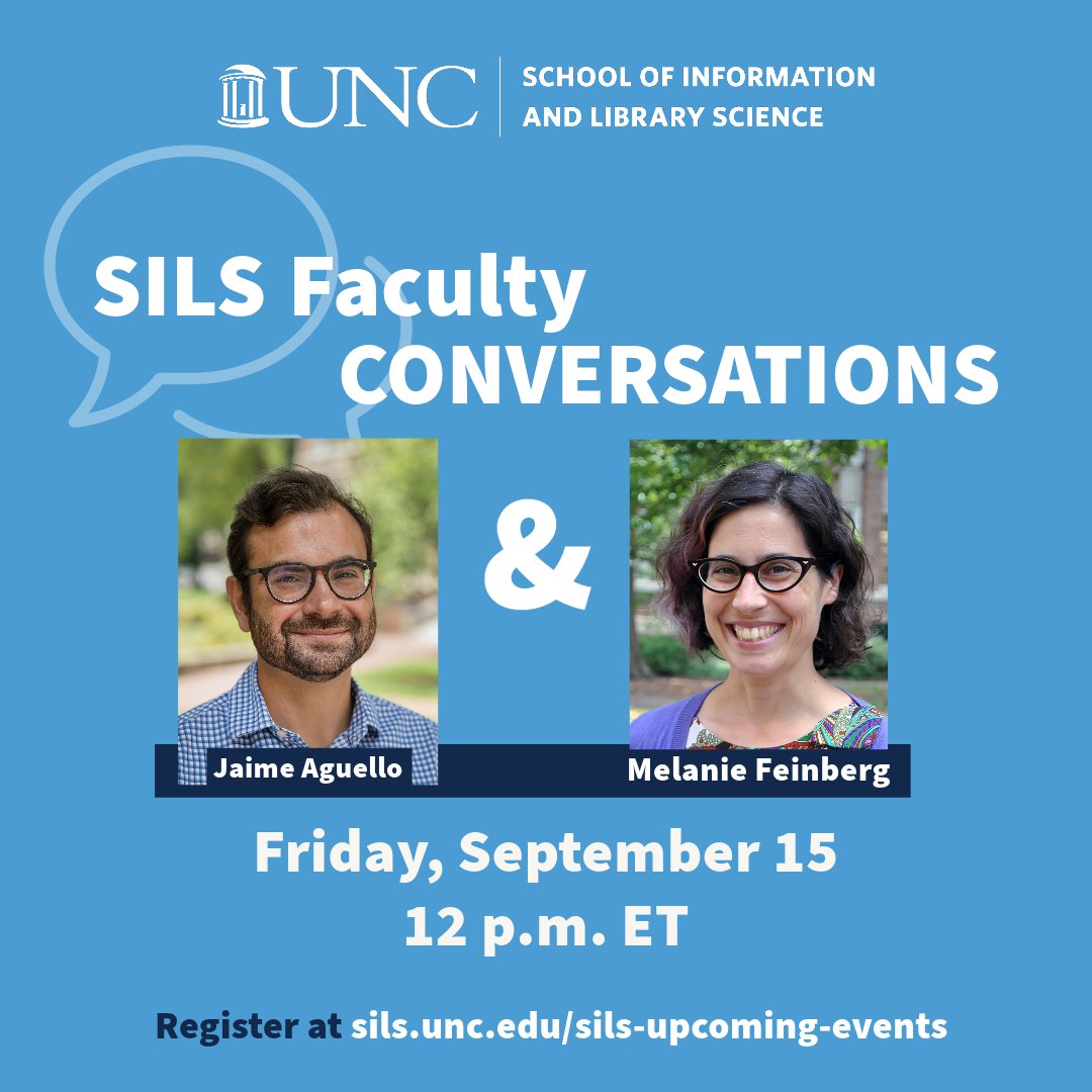Jaime's an expert on information retrieval and search behavior. Melanie's an expert on information organization and design of information collections. Get to know our outstanding faculty as they spend 30 minutes chatting about their research interests & much more!