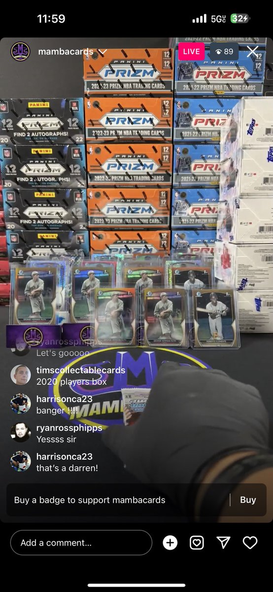 trtr013's tweet photo. @CycloneJoe1 @ericwhiteback Mamba Cards last night half way through one Case https://t.co/iUdNPOoG9h