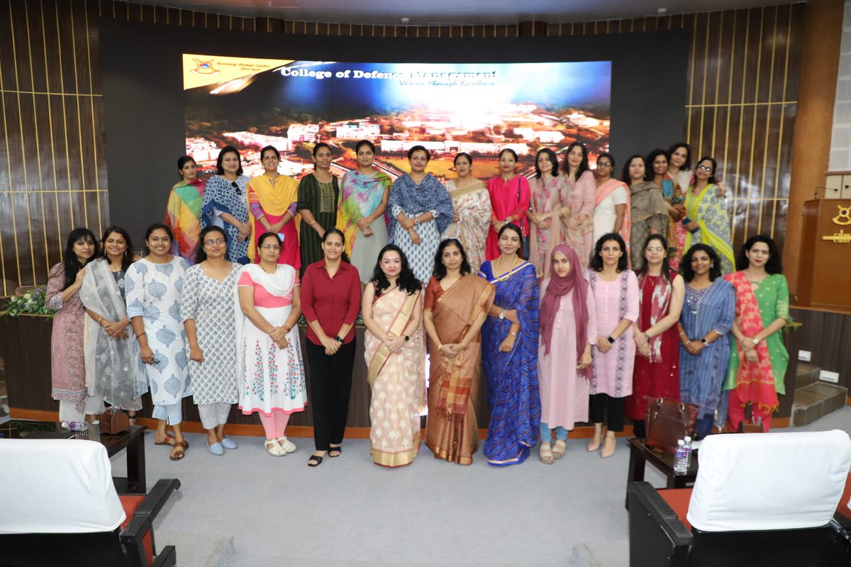 dprohyd's tweet photo. Dr Vandini Setia, a counselling psychologist interacted with participants of SALSRC on aspects of Child Psychology at College of Defence Management #CDM_IDS. She covered a wide canvas covering Cognitive Development, Adolescent Psychology, Mental Challenges and Legal Provisions. https://t.co/zPaaJE1tAQ