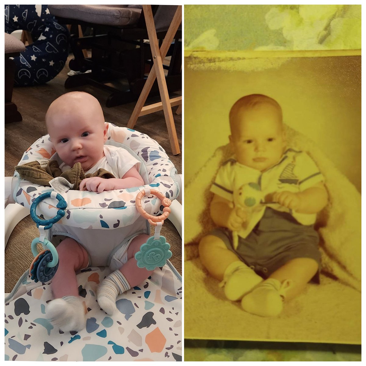 Kitty_Solbrig's tweet photo. My son at 2 months old and my husband at 4ish months old. No paternity test needed. https://t.co/y9ZSZmaHNA