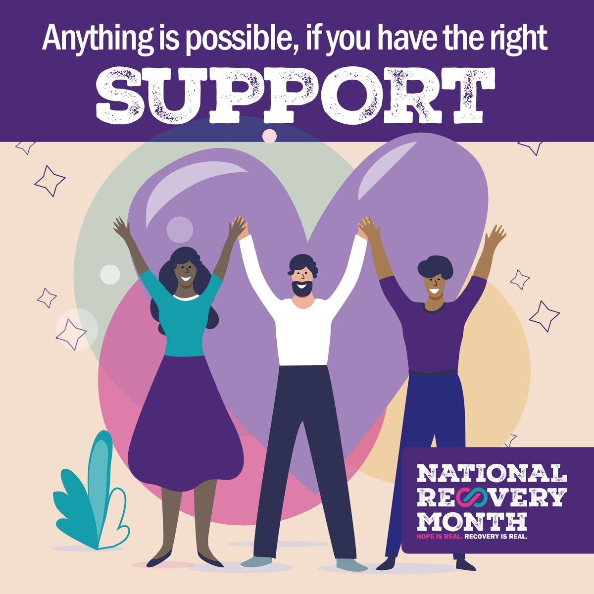 No matter the circumstances —#RecoveryIsPossible for everyone. Over 59 million Americans indicate they are in recovery. #RecoveryisReal #Recoverymonth