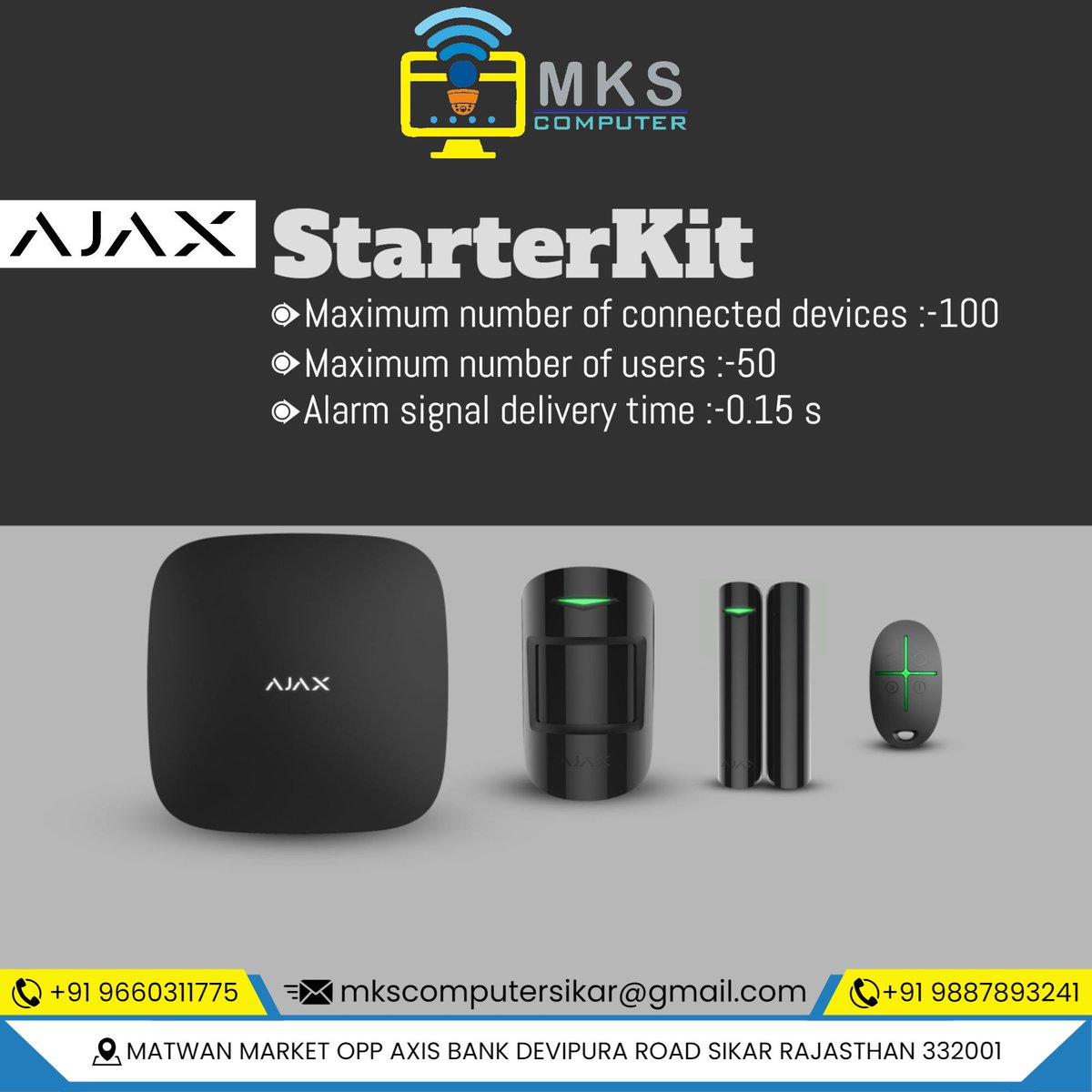 mkscomputers's tweet image. #sensors #motiondetection #securitysystem
ntelligent control panel
Wireless motion detector
Wireless opening detector
Wireless key fob
SIM card support 
#mkscomputer
#mkscomputersikar