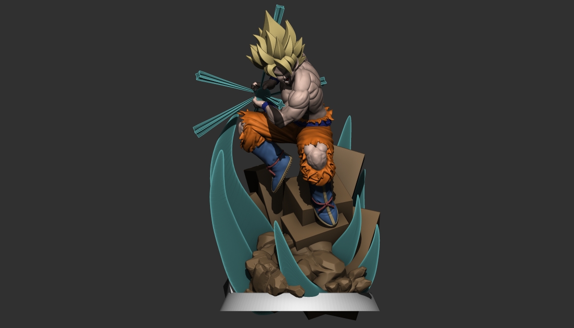 lex_3dart's tweet image. WIP  of my next character Goku - Kamehameha