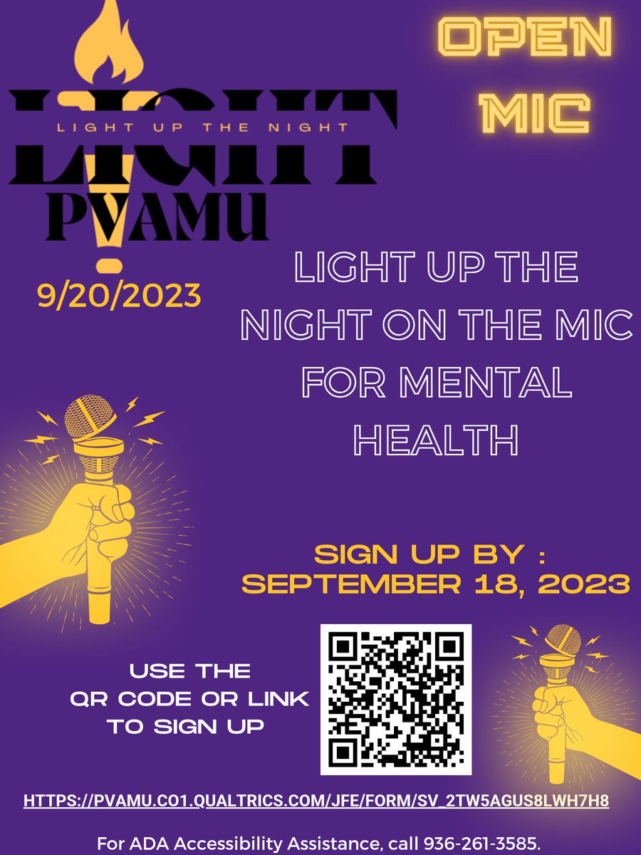 LIGHT UP THE NIGHT IS BACK! 

Use the QR code to sign up for Open Mic