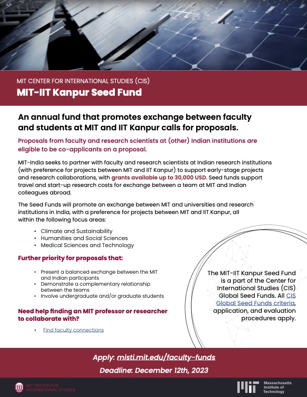 Another exceptional initiative for collaboration between Massachusetts Institute of Technology (MIT)  and #India making greater strides in Indo-US collaboration.

MIT-IIT Kanpur Seed Fund will enable research collaboration between the faculty of <a href="/IITKanpur/">IIT Kanpur</a>  and <a href="/MIT/">Massachusetts Institute of Technology (MIT)</a> . This