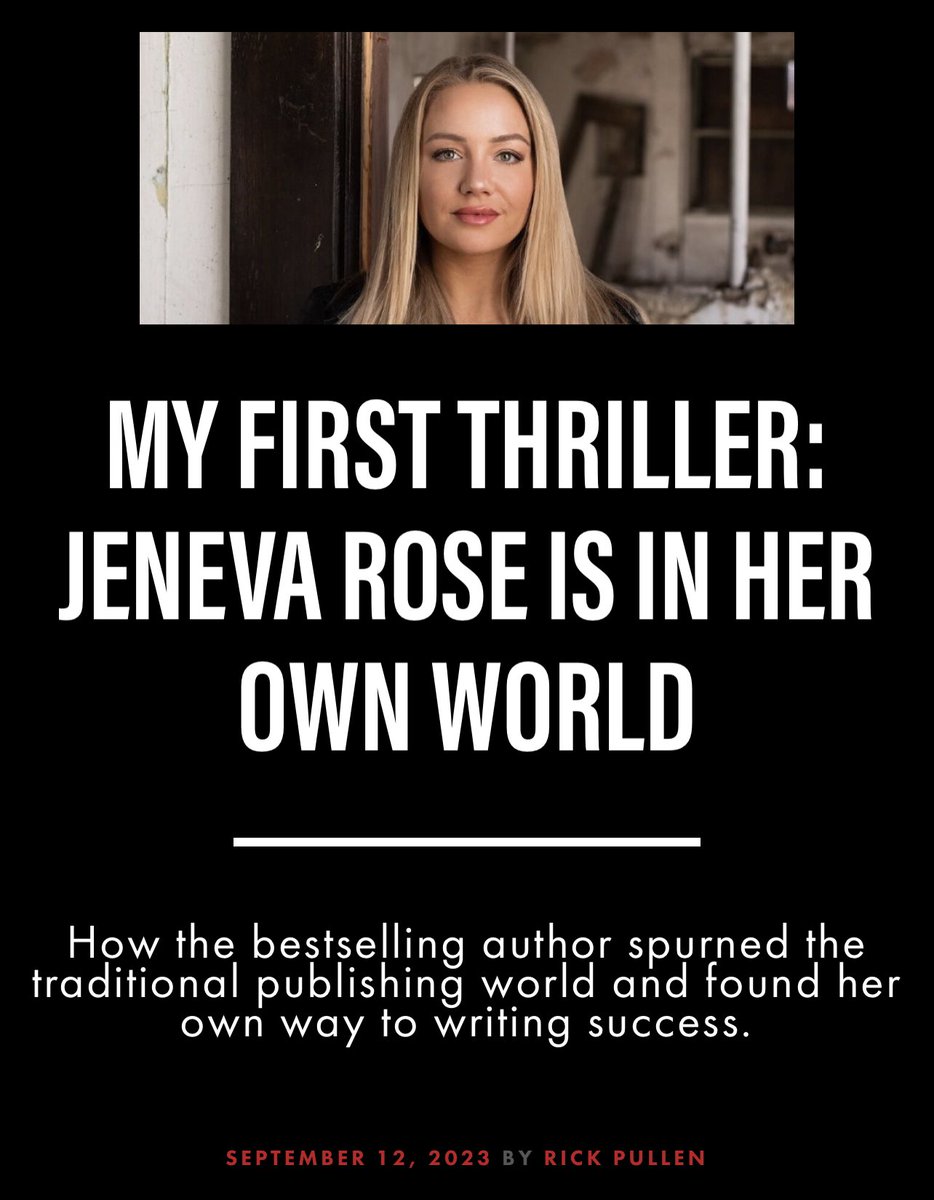 Thank you to @RickPullen for this feature interview for @CrimeReads about my career as an author and how I broke into the industry via an unconventional path.