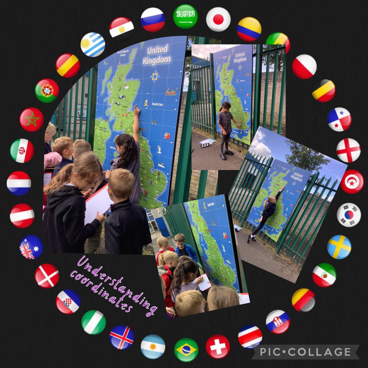 MasefieldCP's tweet image. Learning all about coordinates in Geography enrichment this afternoon. Yr4J&amp;amp;R have been using their new map skills to locate different cities &amp;amp; countries on our new playground maps. Great work! 🗺️🗾 @TTSResources #geography #coordinates #WhereintheWorld #Howlongwillittake