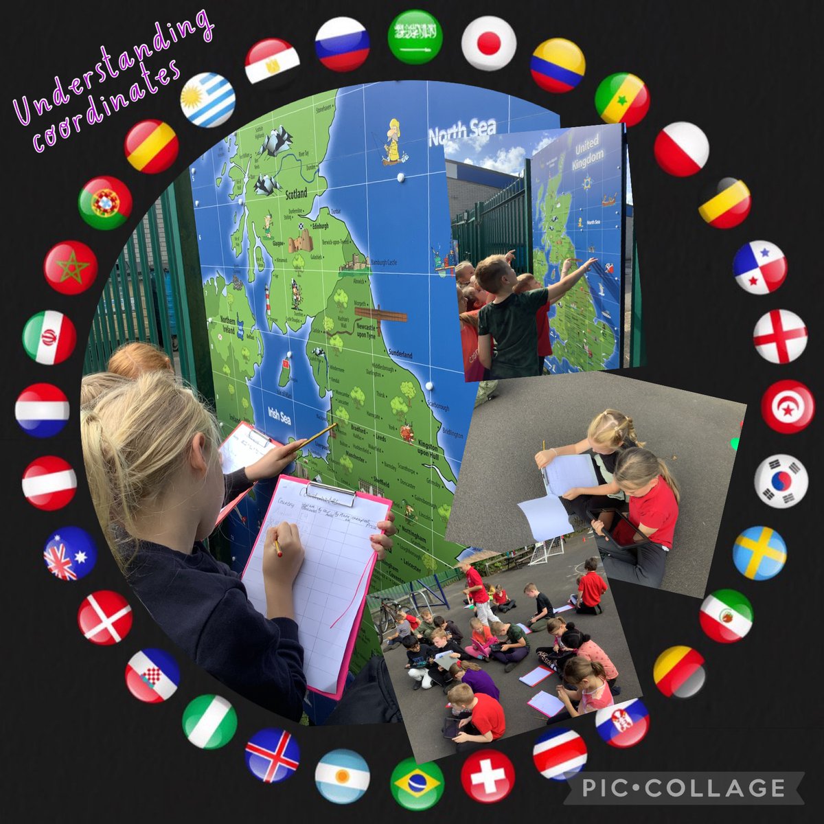 MasefieldCP's tweet image. Learning all about coordinates in Geography enrichment this afternoon. Yr4J&amp;amp;R have been using their new map skills to locate different cities &amp;amp; countries on our new playground maps. Great work! 🗺️🗾 @TTSResources #geography #coordinates #WhereintheWorld #Howlongwillittake
