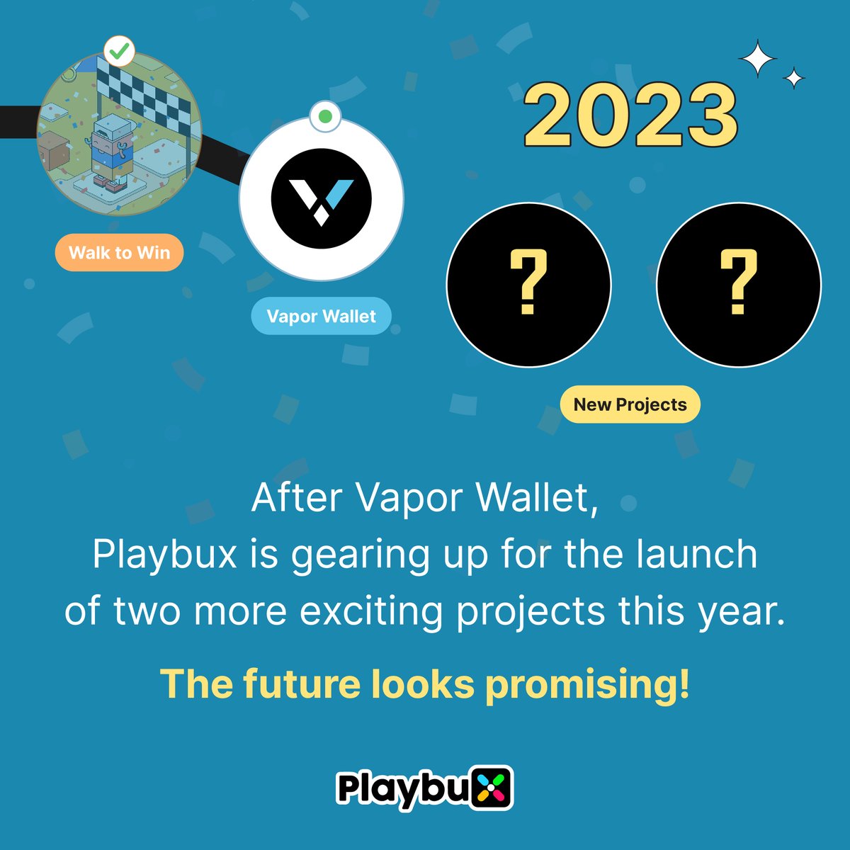 🎉 After Vapor Wallet  , Playbux is gearing up for the launch of two more exciting projects this year. The future looks promising! #UpcomingProjects