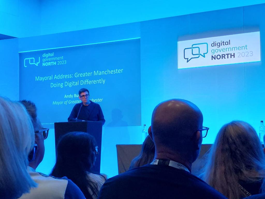 It was great to hear from @MayorofGM 
🗣️Emphasising how #DoingDigitalDifferently means making sure digital solutions are inclusive for all residents and how we need to fix digital inequalities. 
#DigiNorth @GovNetTech @GMCAdigital