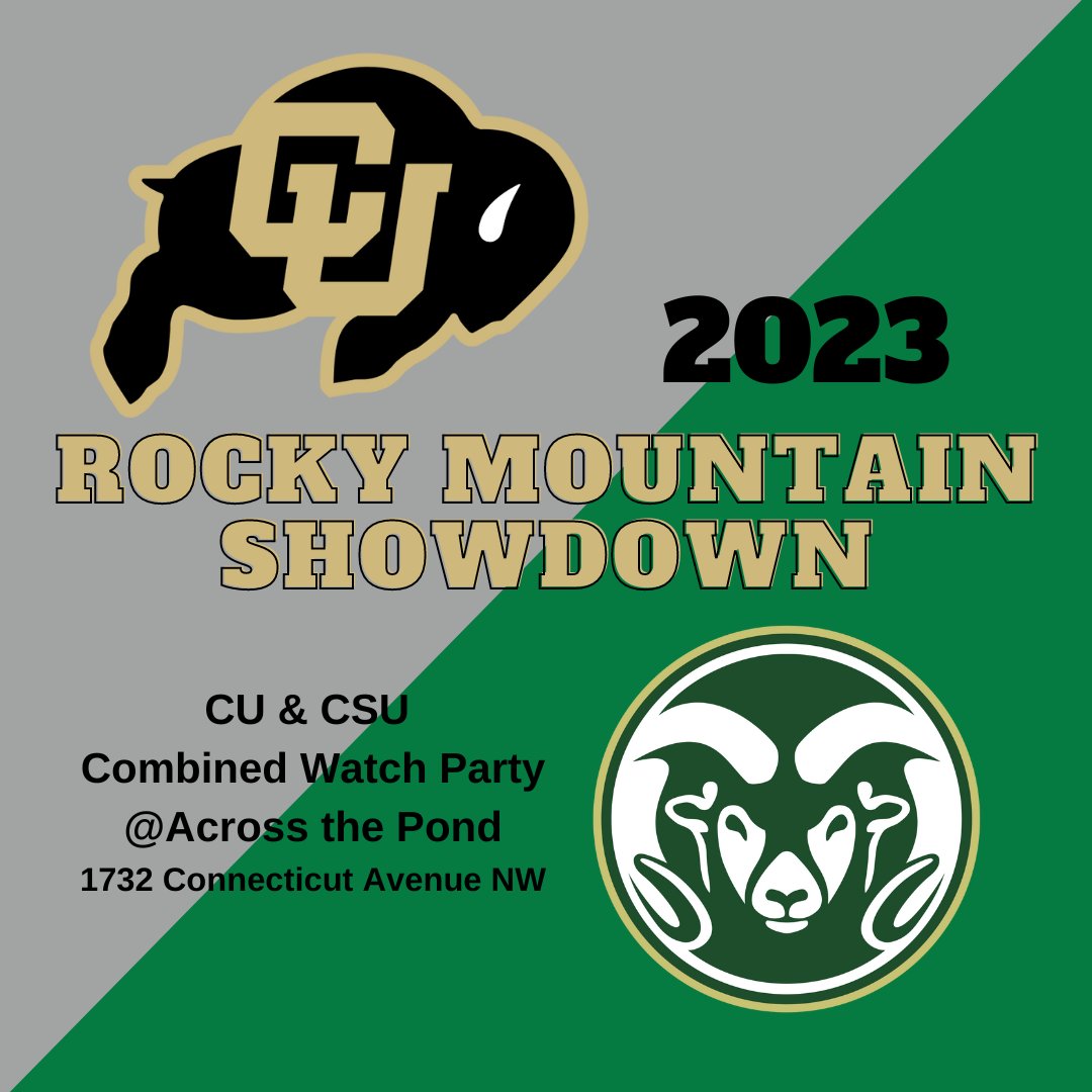Forever Buffs DC 🦬 (@dcbuffs) on Twitter photo Calling all CU & CSU Fans! Combined Watch Party <a href="/acrosstheponddc/">Across the Pond Restaurant & Pub</a> on Saturday (9PM). Go early if you're feeling thirsty. Kickoff is 10PM.
<a href="/TheLightHorse/">The Light Horse</a> & Ballston Local will also show the game on their screens. Thanks to the #PrimeEffect we have options! Calling all CU & CSU Fans! Combined Watch Party <a href="/acrosstheponddc/">Across the Pond Restaurant & Pub</a> on Saturday (9PM). Go early if you're feeling thirsty. Kickoff is 10PM.
<a href="/TheLightHorse/">The Light Horse</a> & Ballston Local will also show the game on their screens. Thanks to the #PrimeEffect we have options!