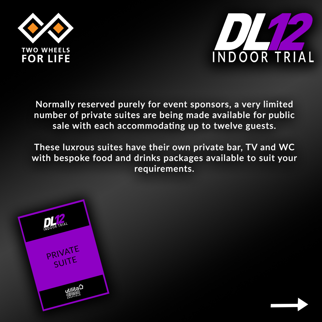 dl12indoortrial's tweet photo. 🙋 GET BIDDING!

...We've teamed up with @2WheelsforLife to offer an incredible opportunity where you can bid on a Private Platinum Suite for our 2024 event!

https://t.co/JdUOrXXZjl to place your bids now! 🥳
@SheffieldArena https://t.co/xqSpXSFf6B