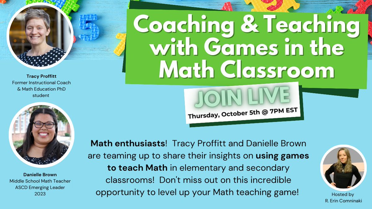 Mark your calendars! 🗓️I couldn't be more thrilled to host this power duo as they share their experience and expertise with using games in the Math classroom! A session catered to both teachers and coaches! <a href="/tracyjoproffitt/">Tracy Proffitt</a> @msbrown102 youtube.com/live/A2RtC2Q54…