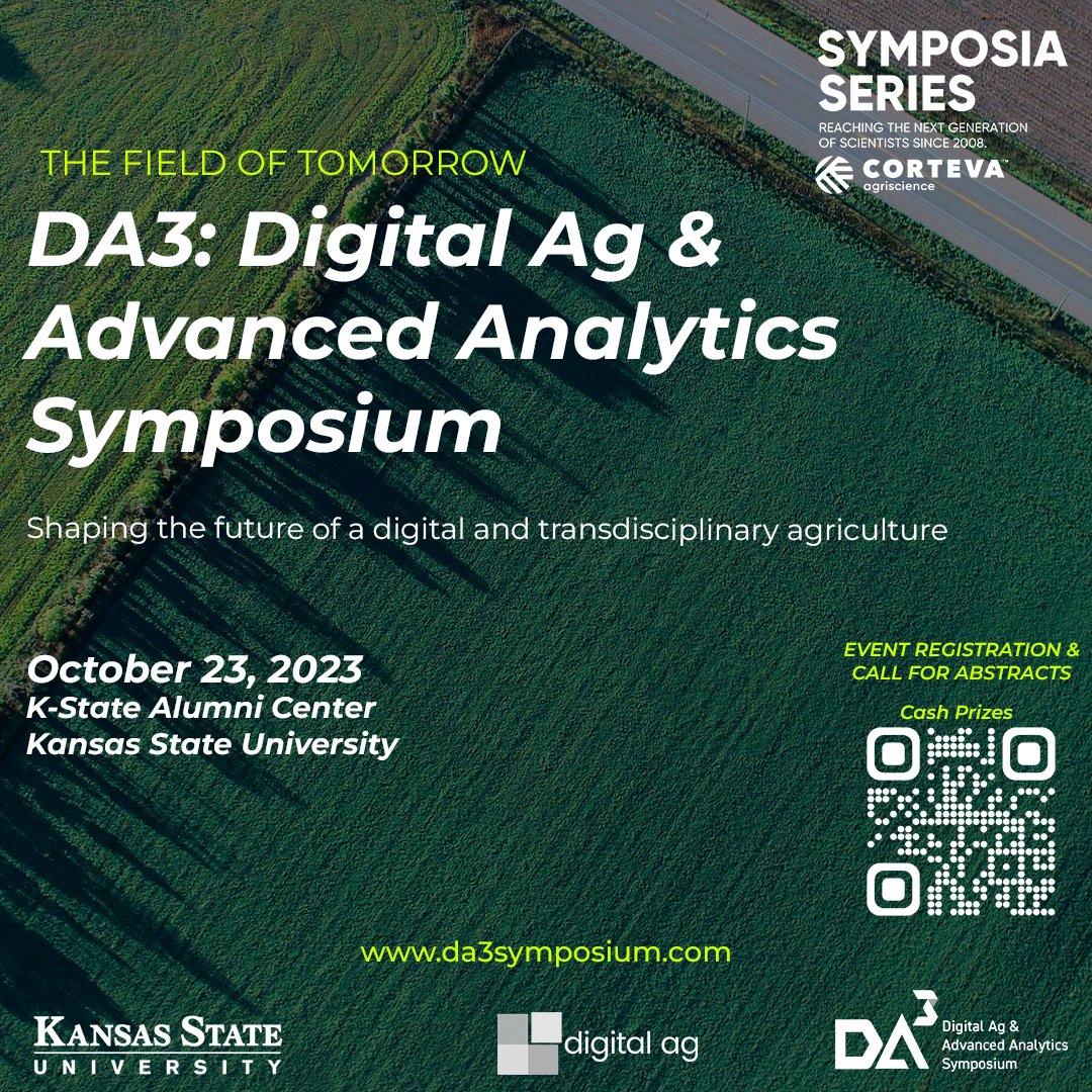 🚨 Poster Session
We invite you to submit your abstract!

👉🏼Share your research in our poster session at the Corteva Symposium Series “Digital Agriculture (DA3) and Advanced Analytics (DA3) Symposium” 

👉🏼da3symposium.com