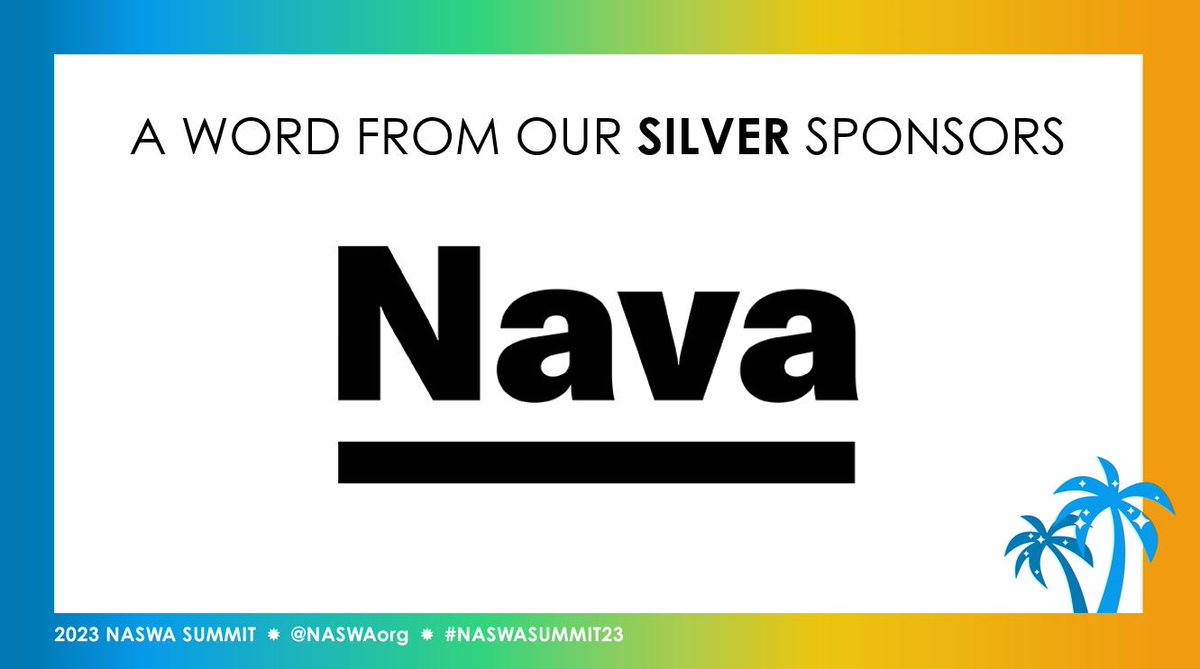 NASWAORG's tweet photo. Thank you to our Silver Sponsors Fiserv, Incode, Monster Government Solutions &amp; Nava for all your support at #NASWASummit23! https://t.co/x9hXqnpjtj